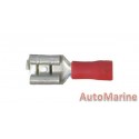 Red Female Terminal - 6.3mm - 100 Pieces