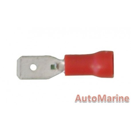 Red Male Terminal - 4.8mm - 100 Pieces
