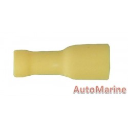 Yellow Insulated Female Terminal - 6.3mm - 10 Pieces