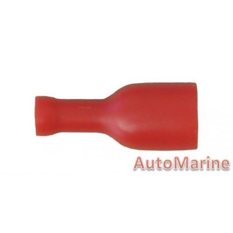 Red Insulated Female Terminal - 6.3mm - 10 Pieces