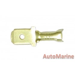 Plain Brass Male Terminal - 6.3mm - 10 Pieces