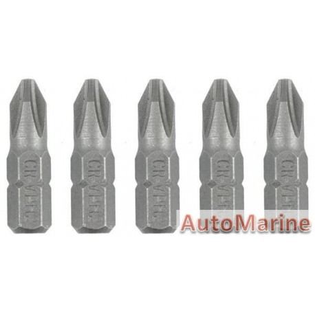 Screwdriver Bits 5 Piece PH2 Cr-V