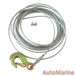 Winch Cable and Hook 7.5m x 5mm