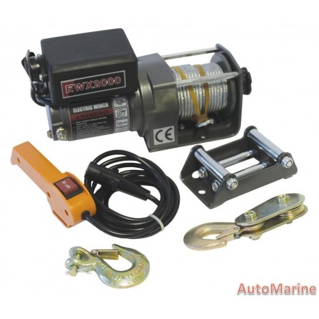 Runva Electric Winch - 12 Volt - 2000lb (907 kg) - With Solenoid Pack
