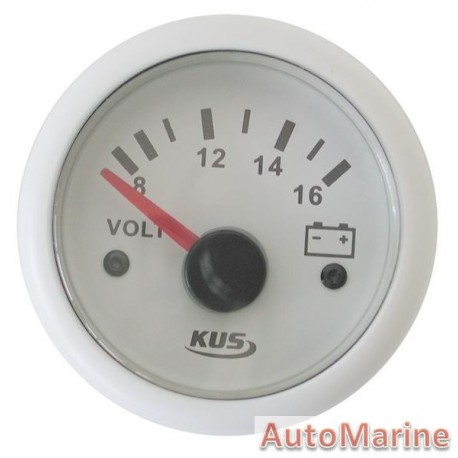 Volt Gauge - 24V - 52mm - White