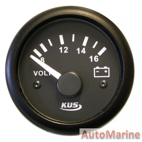 Volt Gauge - 12V - 52mm - Black