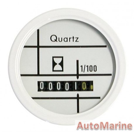 Hour Meter - Waterproof - 52mm - White