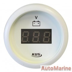 Kus Digital Volt Gauge - 8-32V - 52mm - White