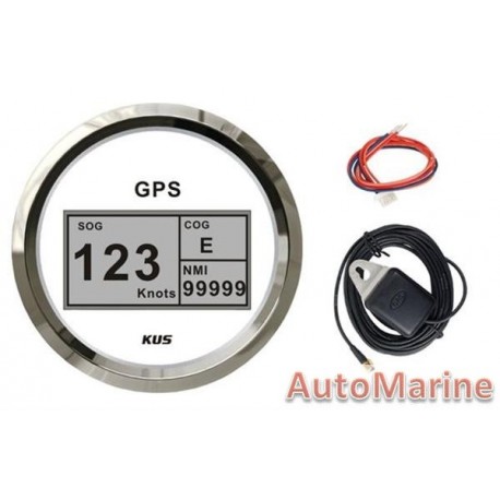 GPS Digital Speedometer with Compass - White