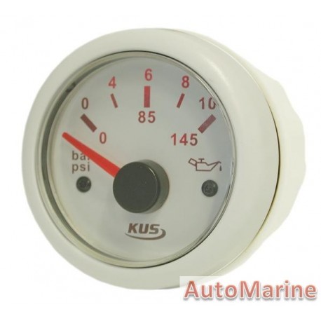 Oil Pressure Gauge - 52mm - White