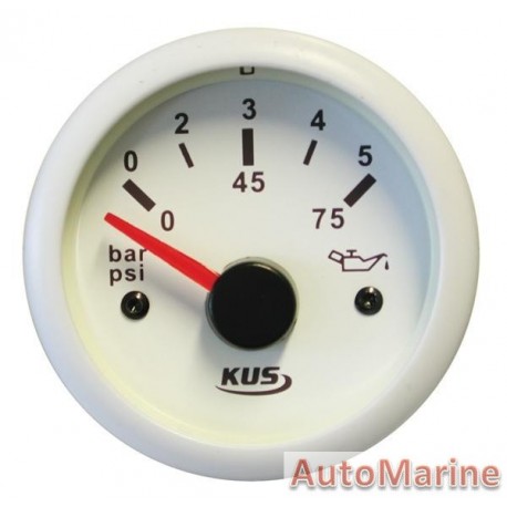 Oil Pressure Gauge - 52mm - White