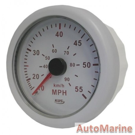 Speedometer 55mph / 90kmh - 85mm - White