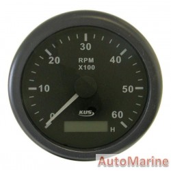 Tachometer 6000rpm - 85mm - Black