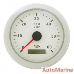 Tachometer 6000rpm - 85mm - White