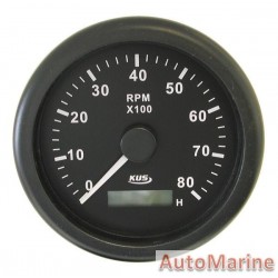 Tachometer 8000rpm - 85mm - Black