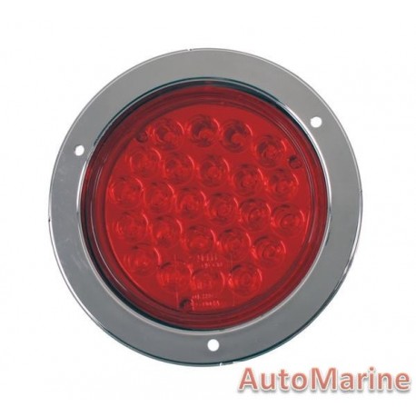 Round LED Red Trailer Lamp 24 Volt