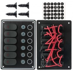 Switch Panel 6 Way 12V Waterproof IP65