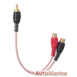 RCA Cable Clear Pink 2 Female 1 Male