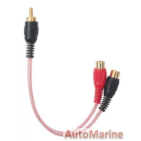 RCA Cable Clear Pink 2 Female 1 Male