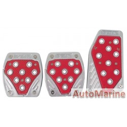 Pedal Pad Set (Silver/Red)