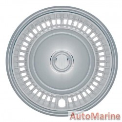 14" Chrome / White Wheel Cover Set