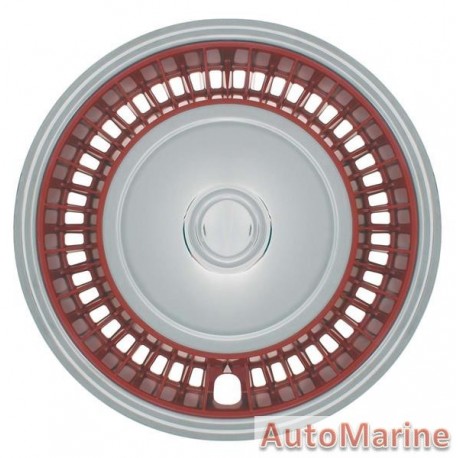 14" Chrome / Red Wheel Cover Set