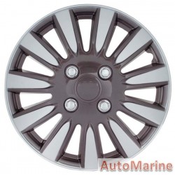 15" Silver / Charcoal Wheel Cover Set