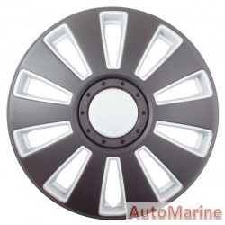 15" Matt Black / Silver Wheel Cover Set