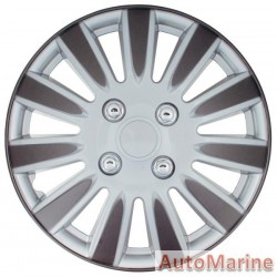 15" Silver / Charcoal Wheel Cover Set
