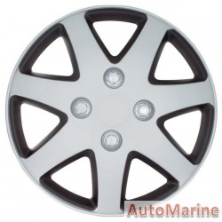 14" Matt Black / Silver Wheel Cover Set