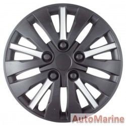 14" Matt Black / Silver Wheel Cover Set