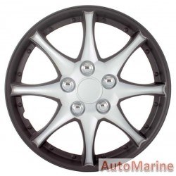 14" Matt Black / Silver Wheel Cover Set