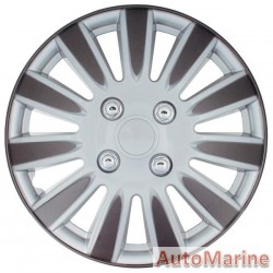 14" Gun Metal / Silver Wheel Cover Set