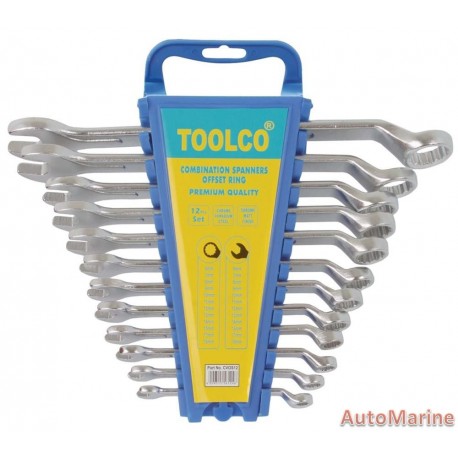 Offset Combination Spanner Set - 12 Piece