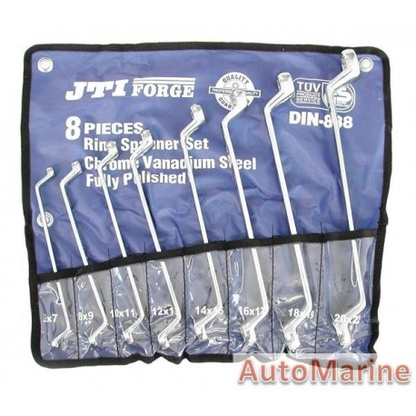 Offset Double Ring Spanner Set - 8 Piece