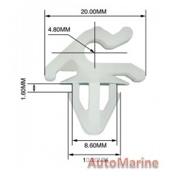 Panel Clips - Bonnet Catch - 10 Pieces