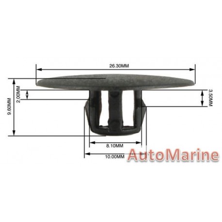 Panel Clips - Blanks - 8.1 to 10mm - 50 Pieces