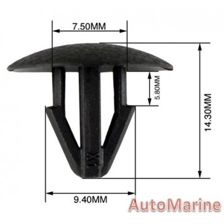 Panel Clips - 7.5 to 9.4mm - 10 Pieces