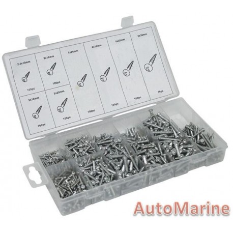 Assorted Metal Selftapping Screws (750 Piece)