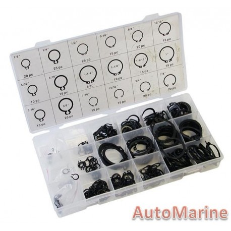 Assorted Exterior Snap Rings (300 Pieces)