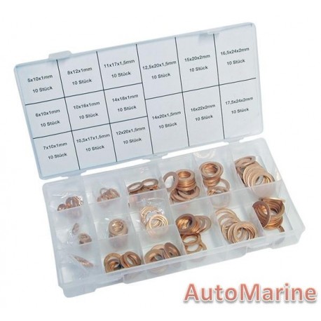 Assorted Copper Washers (150 Piece)