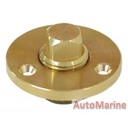 Brass Drain Plug Plate - Garboard