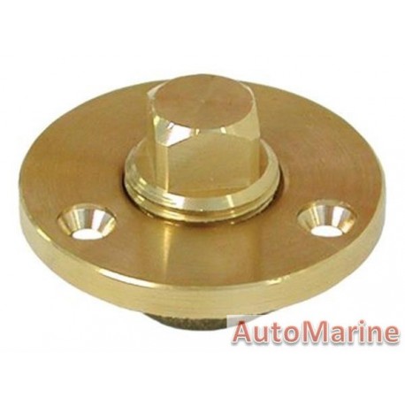 Brass Drain Plug Plate - Garboard
