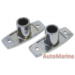 Chrome Plated Top Oarlock Mount Set - 2 Piece