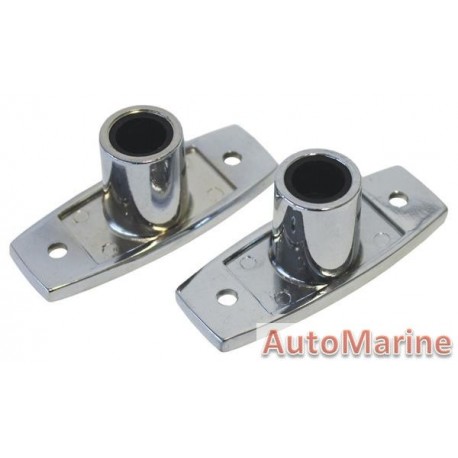 Chrome Plated Top Oarlock Mount Set - 2 Piece