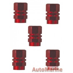 Valve Caps - Red - 5 Piece