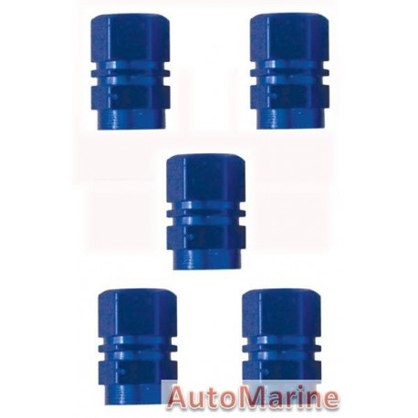 Valve Caps - Blue - 5 Piece