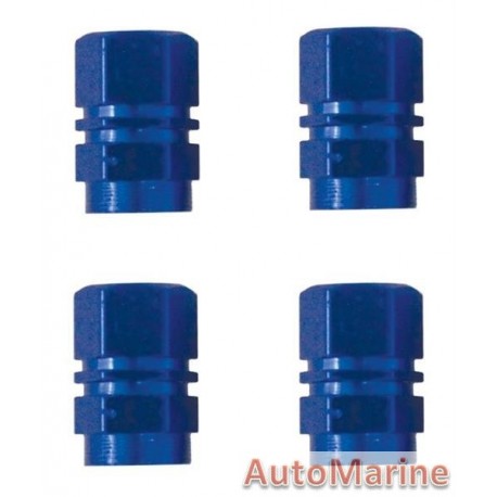 Valve Caps - Blue - 4 Piece