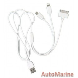 USB Charging Cable with 3 Type Fittings