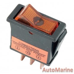 Rocker Switch - Amber - Illuminated